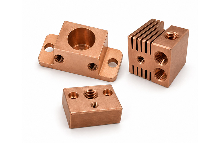 Piezas mecanizadas CNC de cobre de alta precisión