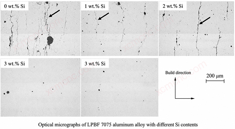 Coupe transversale de la microstructure d'un alliage d'aluminium à haute résistance
