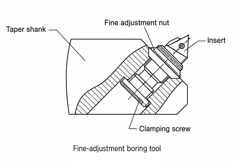 Precisieboorkop met fijnafstelling voor het nabewerken van de binnendiameter van CNC