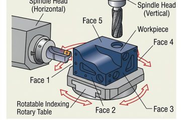 Five-side machining on a rotary indexing table