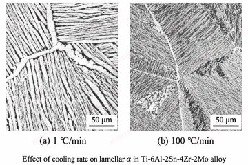 Effect of cooling rate on lamellar alpha in Ti-6242